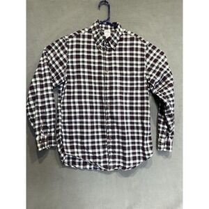 Brooks Brothers 1818 Mens Button Down Flannel Shirt M Regent Fit Blk/ Red Plaid